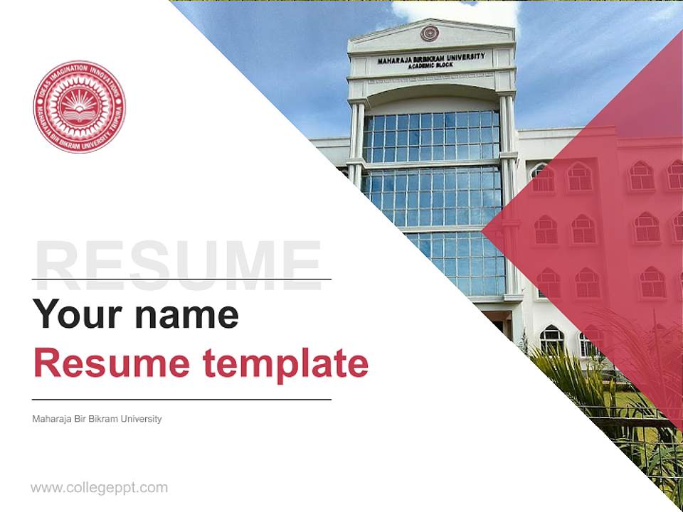 Maharaja Bir Bikram University Resume PPT Template4:3 ratio PPT effect preview image5