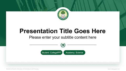 Mahatma Gandhi University of Horticulture and Forestry National Scholarship Defense PPT Template