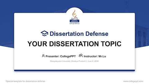 Mangalayatan University (Madhya Pradesh) Graduation Thesis Defense PPT Template