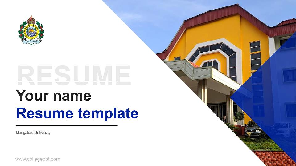 Mangalore University Resume PPT Template16:9 ratio PPT effect preview image