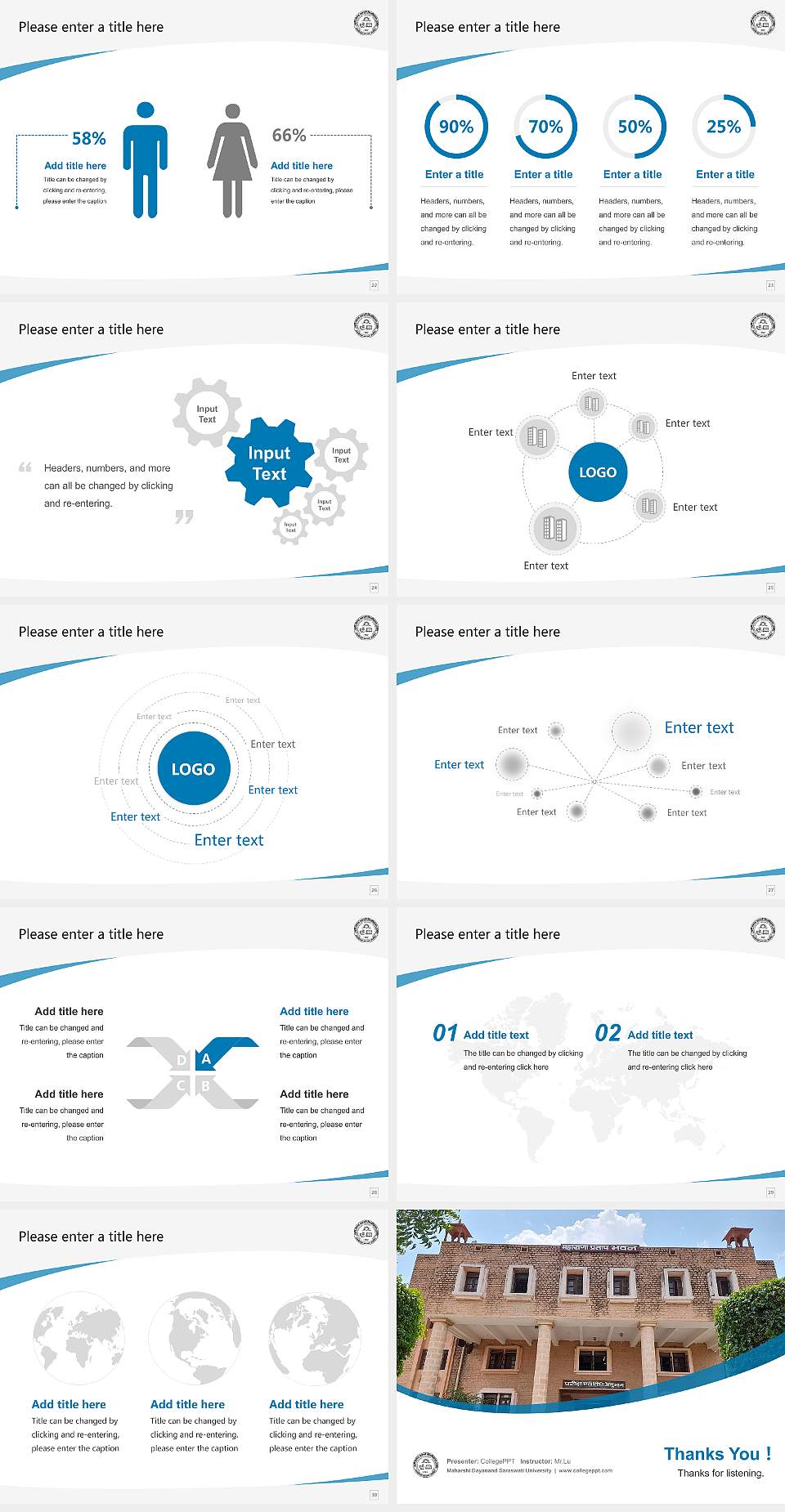 Maharshi Dayanand Saraswati University Course/Courseware Creation PPT Template4:3 ratio PPT effect preview image4