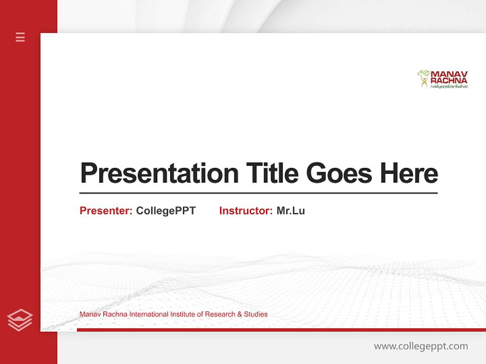 Manav Rachna International Institute of Research & Studies Thesis Proposal/Graduation Defense PPT Template4:3 ratio PPT effect preview image5