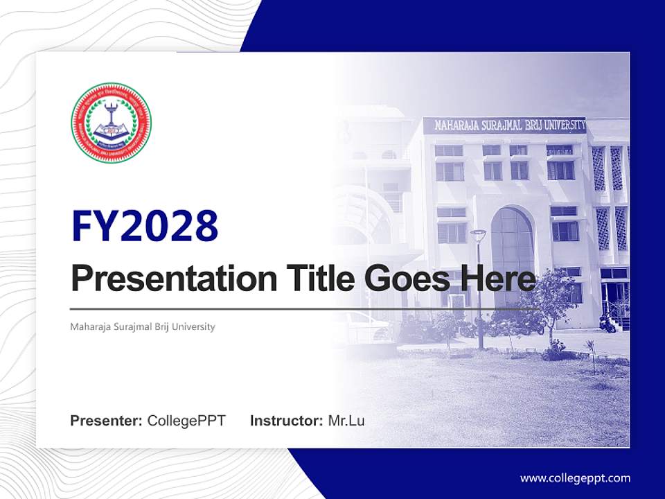 Maharaja Surajmal Brij University Academic Presentation/Research Findings Report PPT Template4:3 ratio PPT effect preview image5