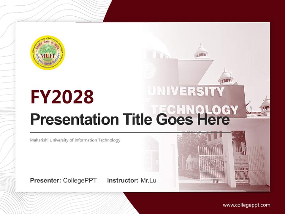 Maharishi University of Information Technology Academic Presentation/Research Findings Report PPT Template4:3 ratio PPT effect preview image5