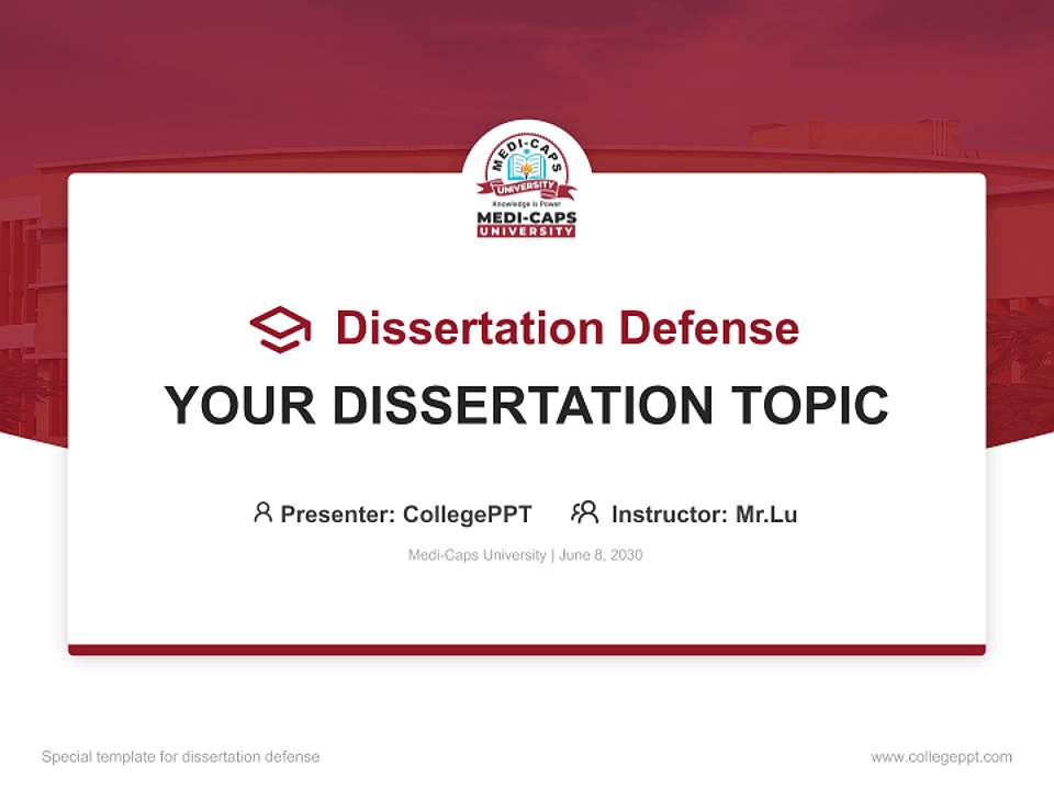 Medi-Caps University Graduation Thesis Defense PPT Template4:3 ratio PPT effect preview image7