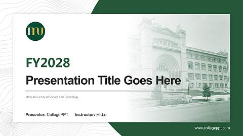 Mody University of Science and Technology Academic Presentation/Research Findings Report PPT Template