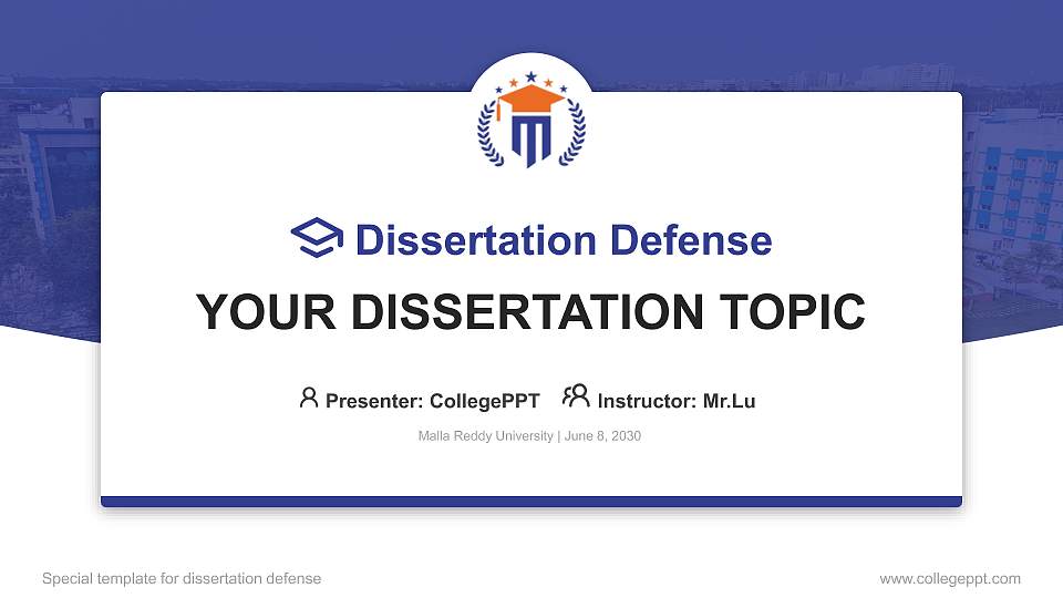 Malla Reddy University Graduation Thesis Defense PPT Template16:9 ratio PPT effect preview image
