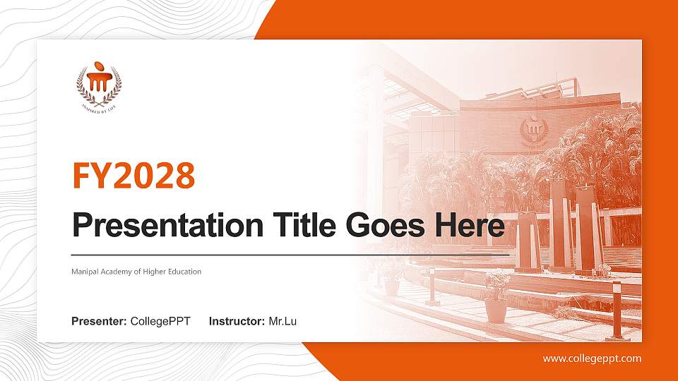 Manipal Academy of Higher Education Academic Presentation/Research Findings Report PPT Template16:9 ratio PPT effect preview image
