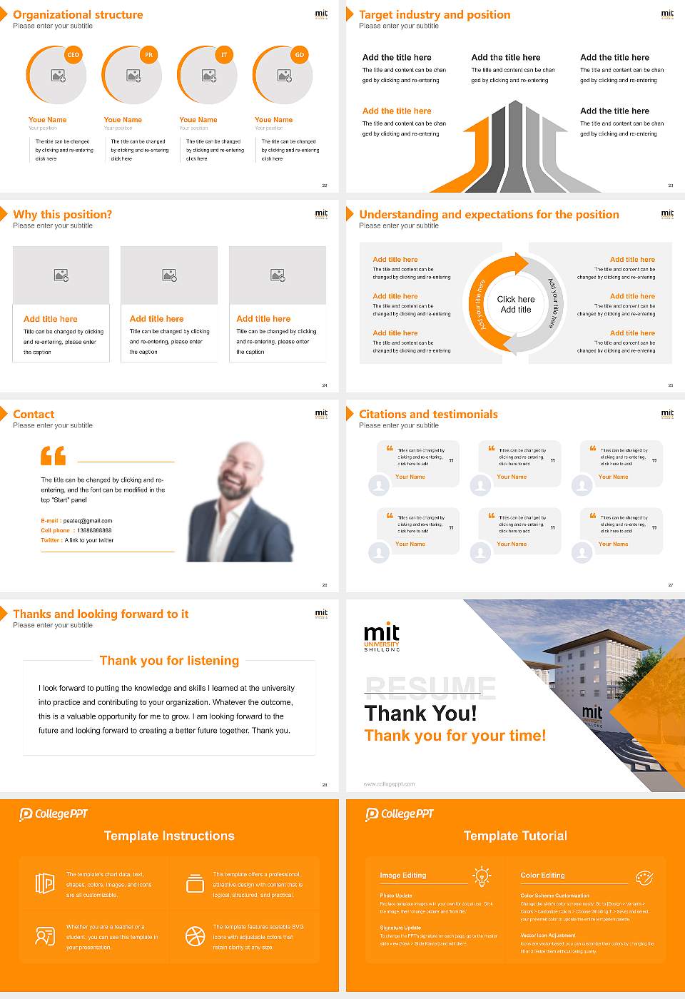 Maharashtra Institute of Technology University of Meghalaya Resume PPT Template16:9 ratio PPT effect preview image4