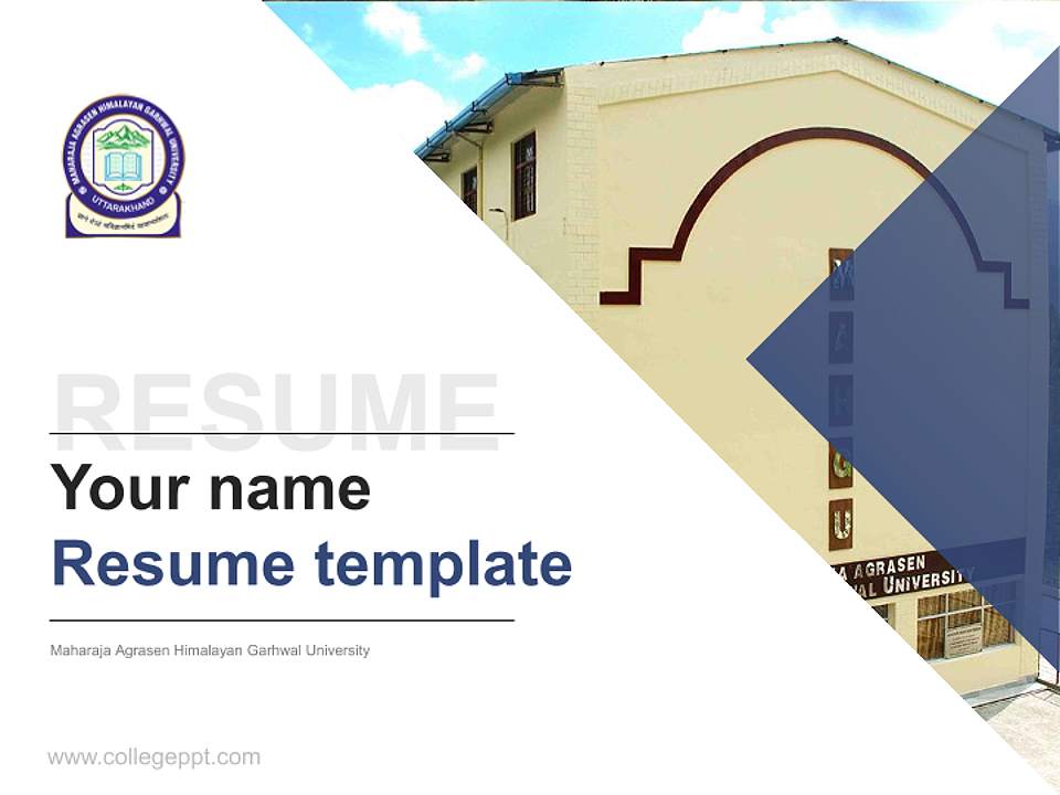 Maharaja Agrasen Himalayan Garhwal University Resume PPT Template4:3 ratio PPT effect preview image5