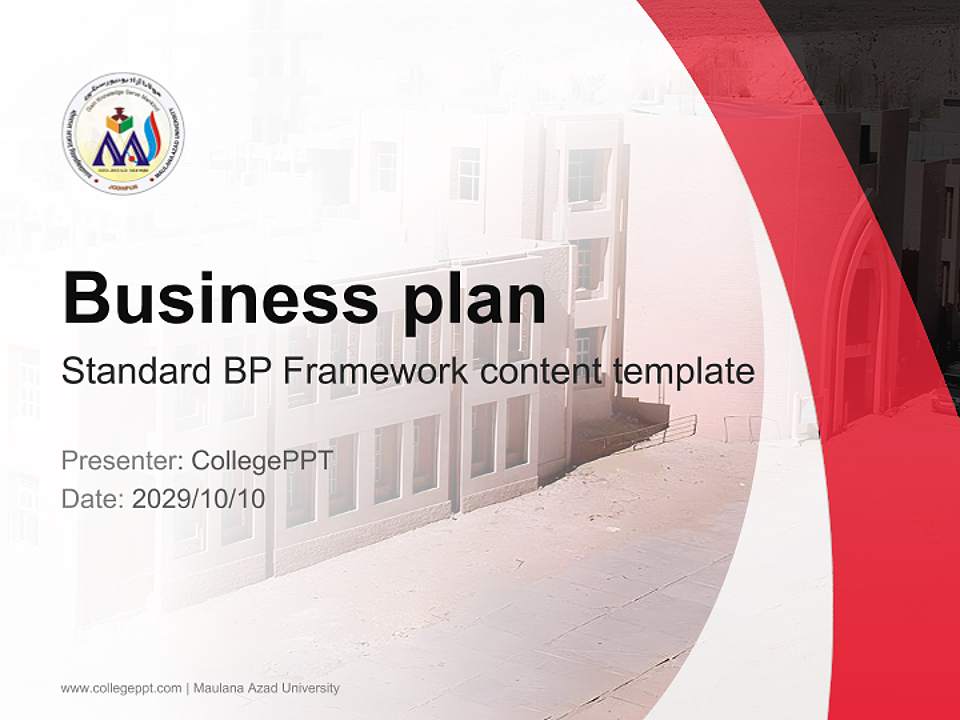 Maulana Azad University Competition/Entrepreneurship Contest PPT Template4:3 ratio PPT effect preview image9