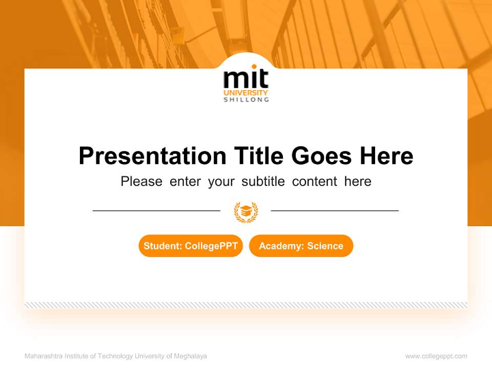 Maharashtra Institute of Technology University of Meghalaya National Scholarship Defense PPT Template4:3 ratio PPT effect preview image4