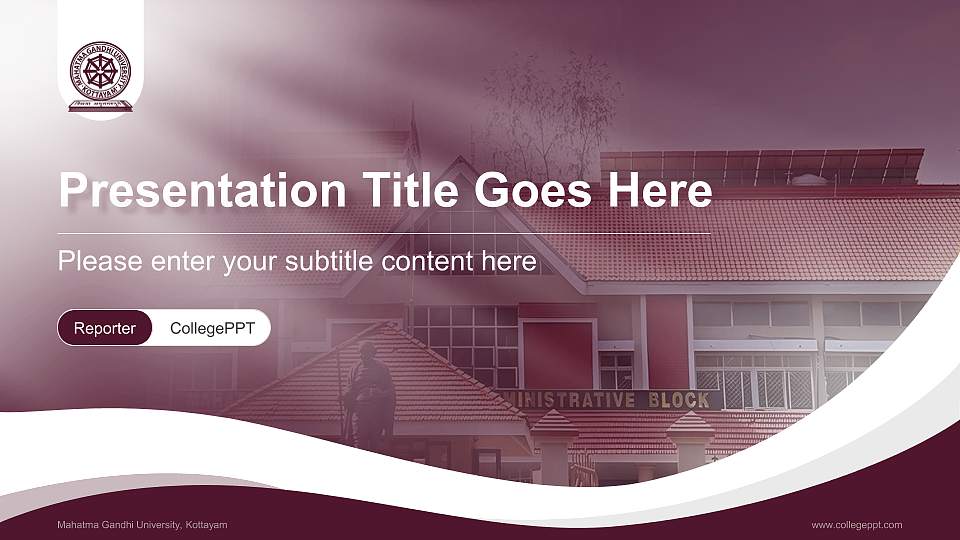 Mahatma Gandhi University, Kottayam Lecture Sharing and Networking Event PPT Template16:9 ratio PPT effect preview image