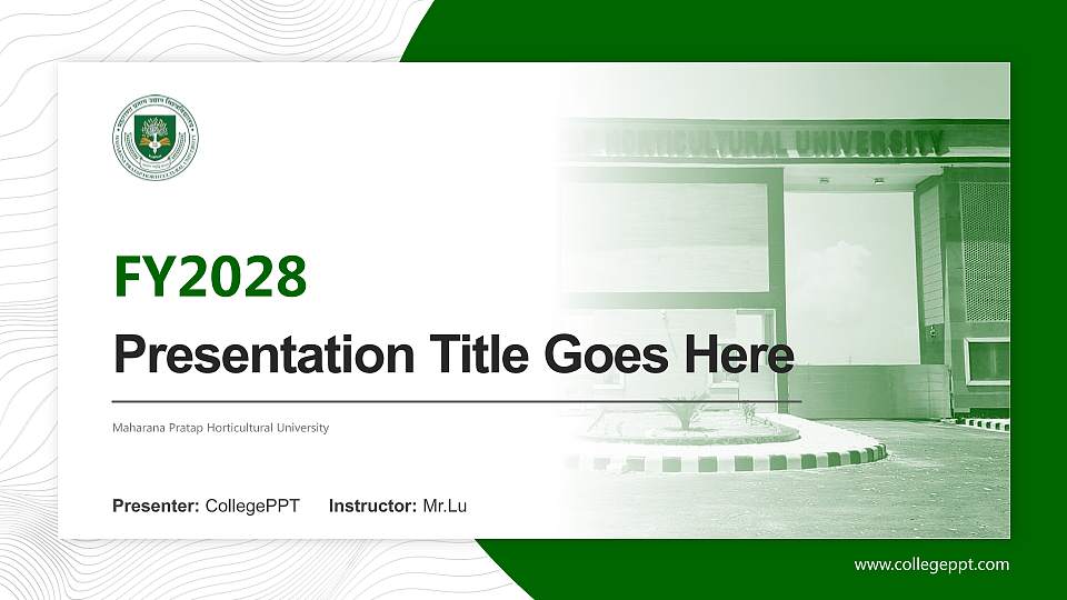 Maharana Pratap Horticultural University Academic Presentation/Research Findings Report PPT Template16:9 ratio PPT effect preview image