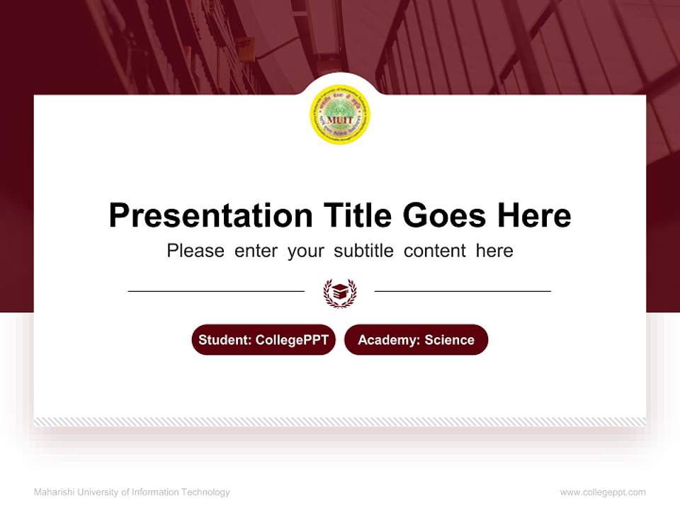 Maharishi University of Information Technology National Scholarship Defense PPT Template4:3 ratio PPT effect preview image4