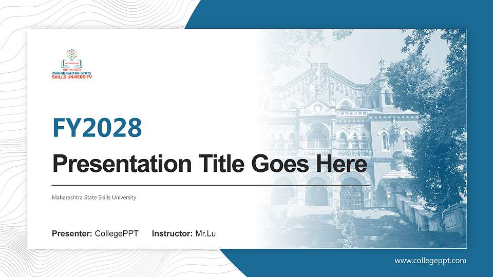 Maharashtra State Skills University Academic Presentation/Research Findings Report PPT Template16:9 ratio PPT effect preview image