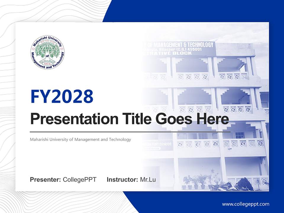 Maharishi University of Management and Technology Academic Presentation/Research Findings Report PPT Template4:3 ratio PPT effect preview image5