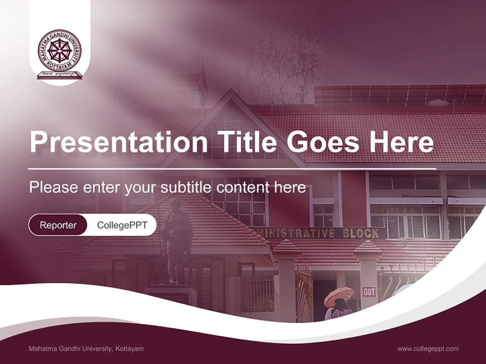 Mahatma Gandhi University, Kottayam Lecture Sharing and Networking Event PPT Template4:3 ratio PPT effect preview image4