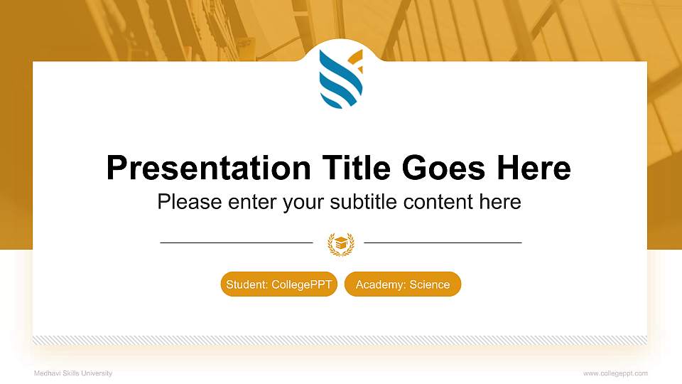 Medhavi Skills University National Scholarship Defense PPT Template16:9 ratio PPT effect preview image