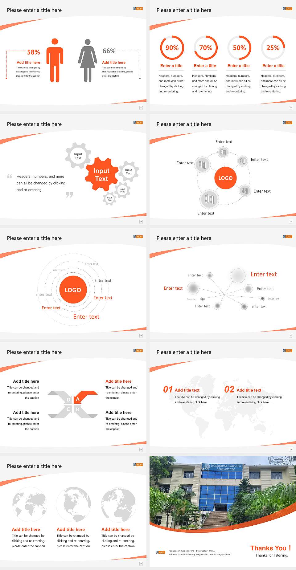 Mahatma Gandhi University (Meghalaya) Course/Courseware Creation PPT Template4:3 ratio PPT effect preview image4