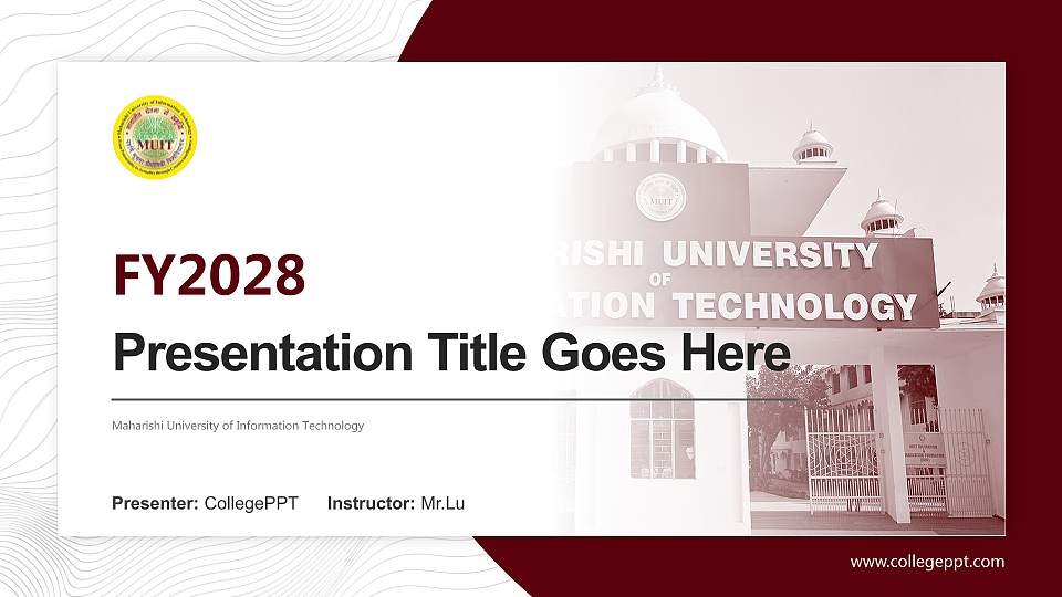 Maharishi University of Information Technology Academic Presentation/Research Findings Report PPT Template16:9 ratio PPT effect preview image