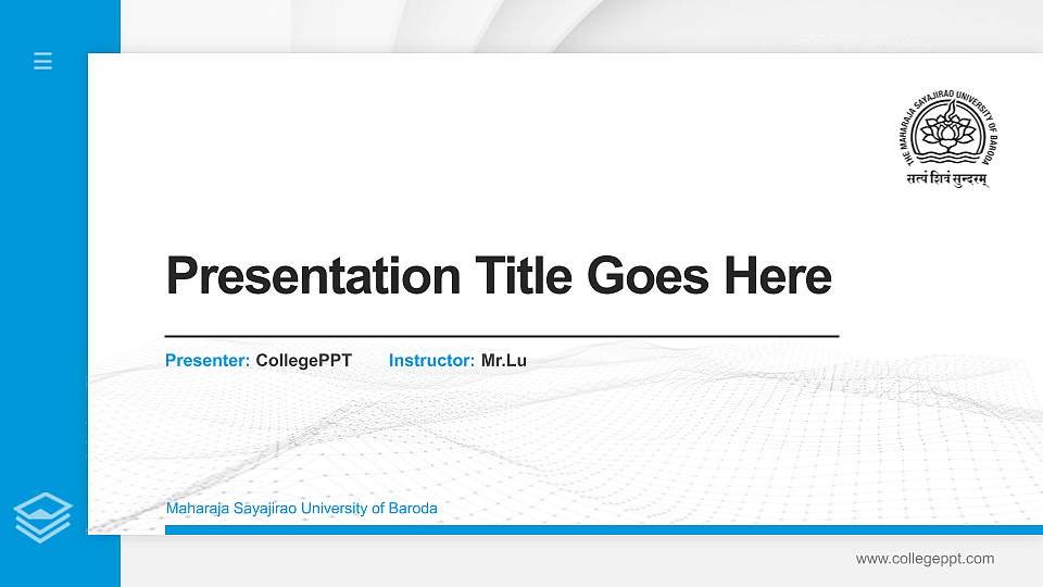 Maharaja Sayajirao University of Baroda Thesis Proposal/Graduation Defense PPT Template16:9 ratio PPT effect preview image