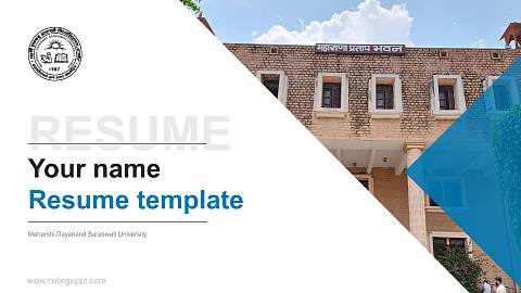 Maharshi Dayanand Saraswati University Resume PPT Template