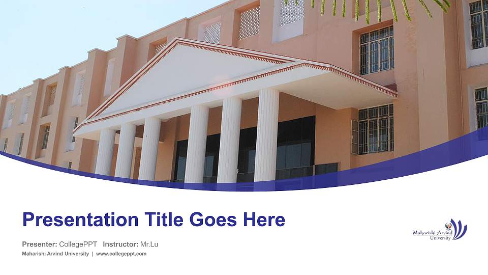 Maharishi Arvind University Course/Courseware Creation PPT Template16:9 ratio PPT effect preview image