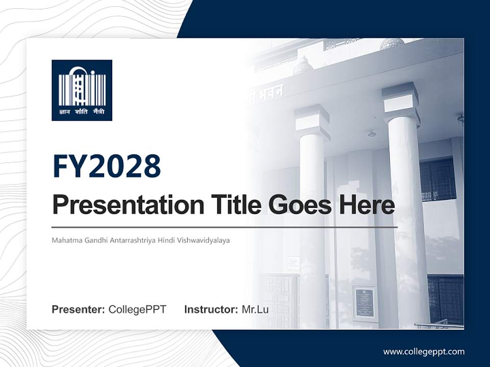 Mahatma Gandhi Antarrashtriya Hindi Vishwavidyalaya Academic Presentation/Research Findings Report PPT Template4:3 ratio PPT effect preview image5