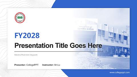 Mahatma Phule Krishi Vidyapeeth Academic Presentation/Research Findings Report PPT Template