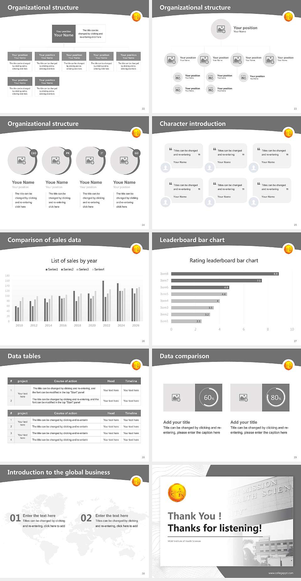 MGM Institute of Health Sciences Academic Presentation/Research Findings Report PPT Template4:3 ratio PPT effect preview image4