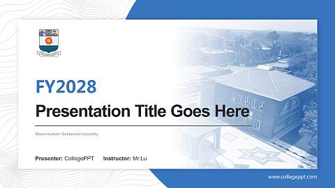 Manonmaniam Sundaranar University Academic Presentation/Research Findings Report PPT Template