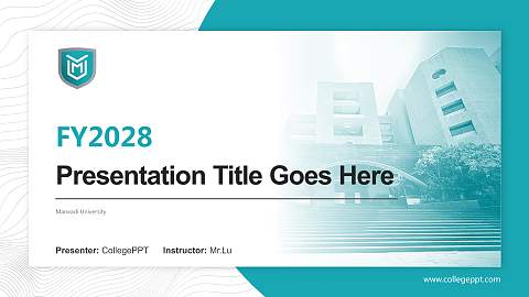Marwadi University Academic Presentation/Research Findings Report PPT Template