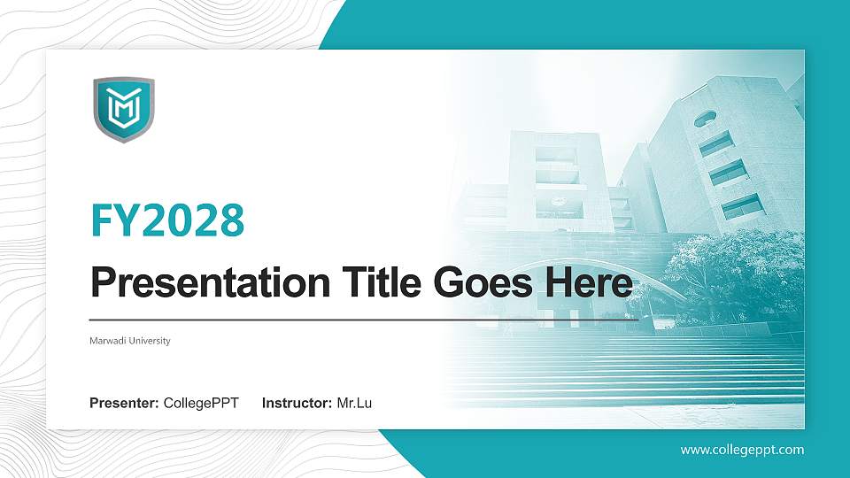 Marwadi University Academic Presentation/Research Findings Report PPT Template16:9 ratio PPT effect preview image