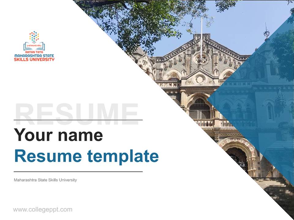Maharashtra State Skills University Resume PPT Template4:3 ratio PPT effect preview image5