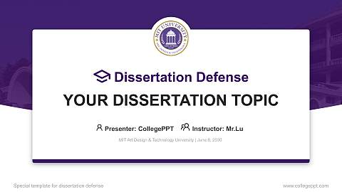 MIT Art Design & Technology University Graduation Thesis Defense PPT Template