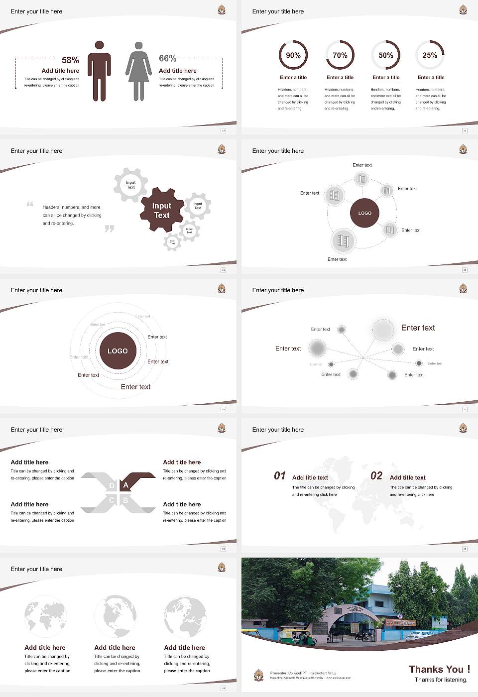 Maganbhai Adenwala Mahagujarat University Course/Courseware Creation PPT Template16:9 ratio PPT effect preview image4