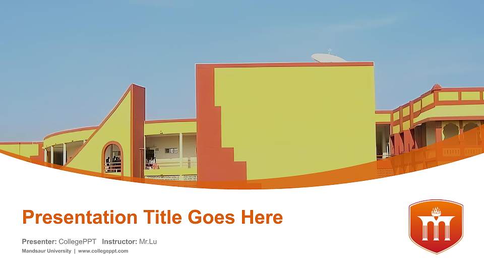 Mandsaur University Course/Courseware Creation PPT Template16:9 ratio PPT effect preview image