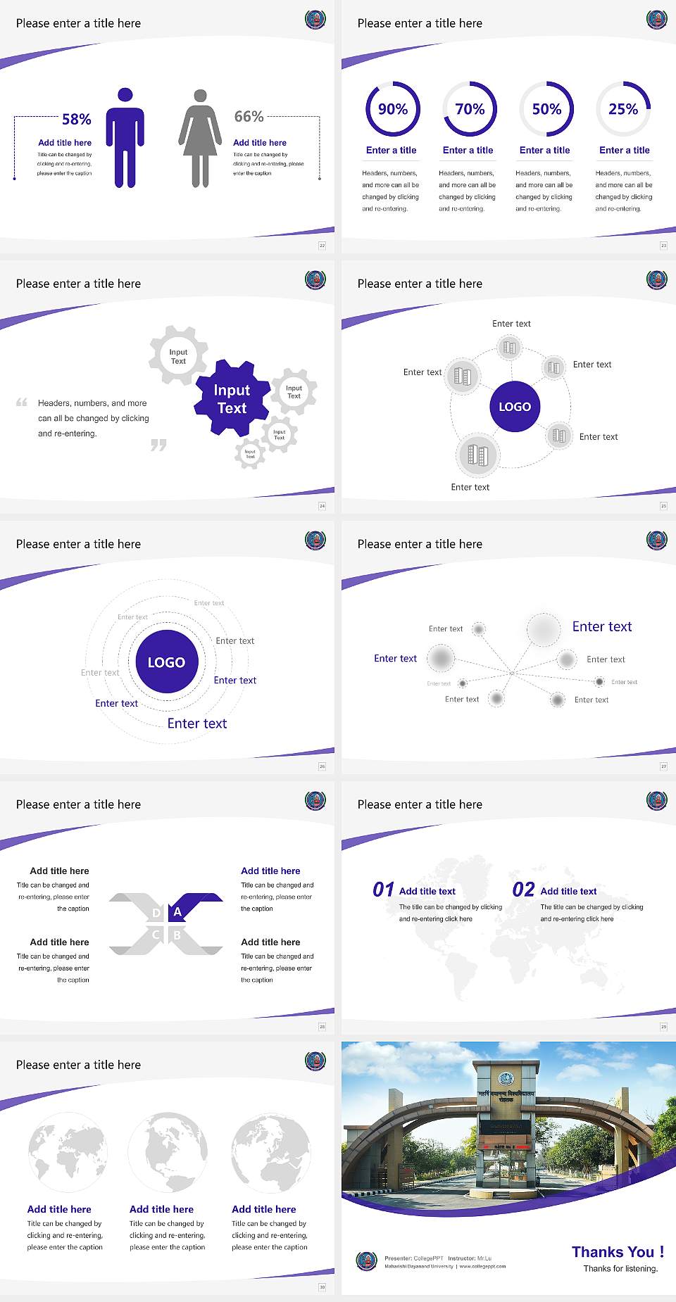 Maharishi Dayanand University Course/Courseware Creation PPT Template4:3 ratio PPT effect preview image4