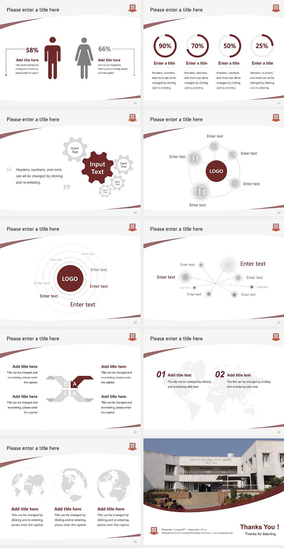 Maharaja?Krishnakumarsinhji?Bhavnagar University Course/Courseware Creation PPT Template4:3 ratio PPT effect preview image4