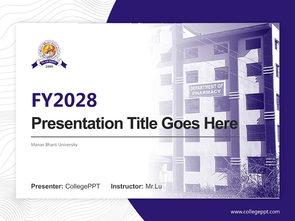 Manav Bharti University Academic Presentation/Research Findings Report PPT Template4:3 ratio PPT effect preview image5