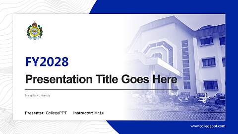 Mangalore University Academic Presentation/Research Findings Report PPT Template