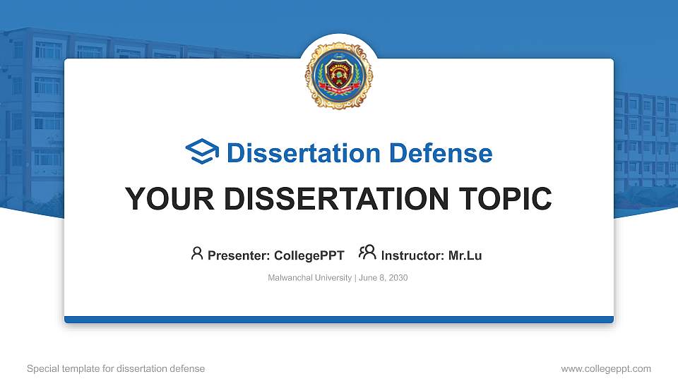 Malwanchal University Graduation Thesis Defense PPT Template16:9 ratio PPT effect preview image