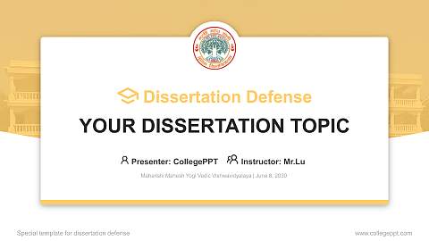Maharishi Mahesh Yogi Vedic Vishwavidyalaya Graduation Thesis Defense PPT Template