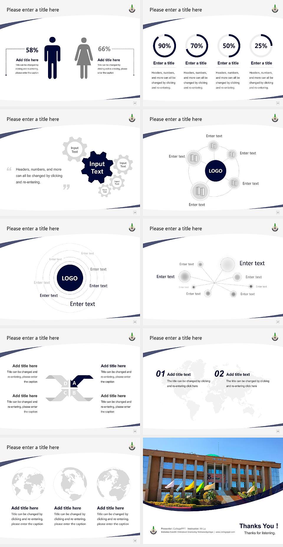 Mahatma Gandhi Chitrakoot Gramoday Vishwavidyalaya Course/Courseware Creation PPT Template4:3 ratio PPT effect preview image4