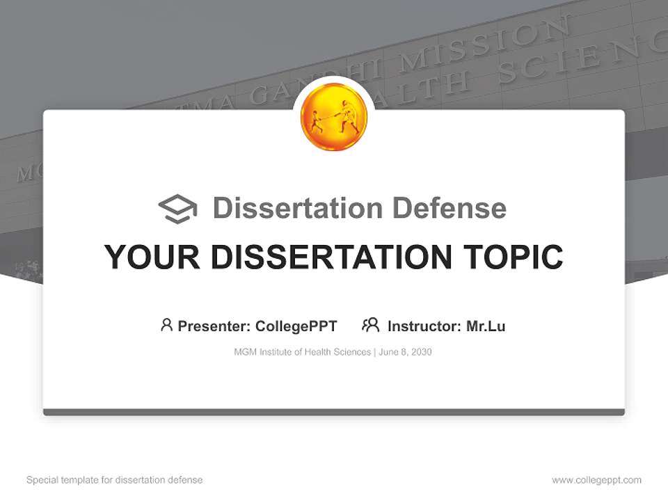 MGM Institute of Health Sciences Graduation Thesis Defense PPT Template4:3 ratio PPT effect preview image7