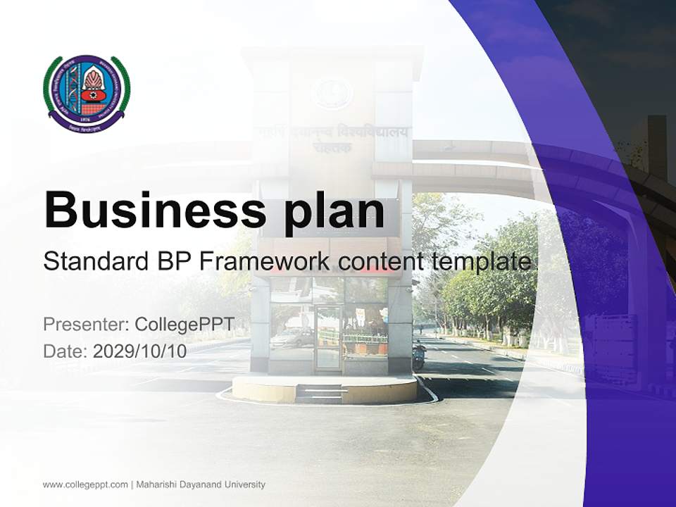 Maharishi Dayanand University Competition/Entrepreneurship Contest PPT Template4:3 ratio PPT effect preview image9