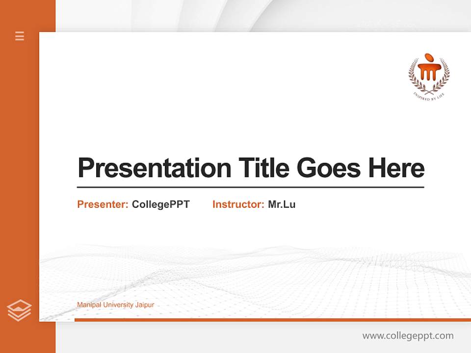 Manipal University Jaipur Thesis Proposal/Graduation Defense PPT Template4:3 ratio PPT effect preview image5