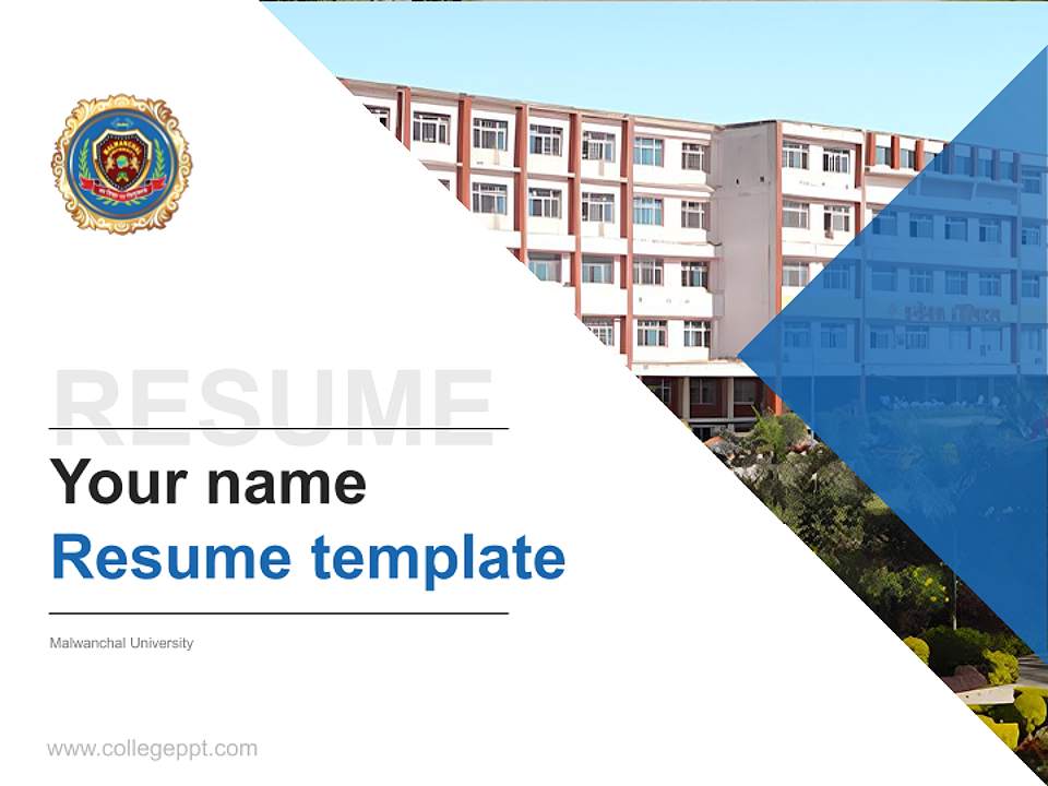 Malwanchal University Resume PPT Template4:3 ratio PPT effect preview image5