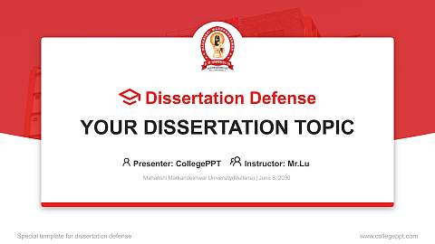 Maharishi Markandeshwar University(Mullana) Graduation Thesis Defense PPT Template